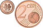 Germany 2 Euro Cent Stuttgart, BE, Copper Plated Steel -