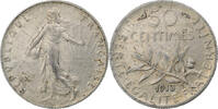 France 50 Centimes Coin, Semeuse, Paris, Silver, KM:854 -