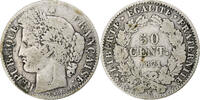 France 50 Centimes Coin, Cérès, Bordeaux, Silver, KM:834.2 -