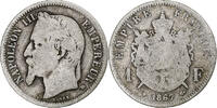 France Franc Coin, Napoleon III, Strasbourg, Large BB, Silver -