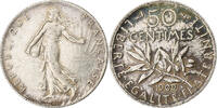 France 50 Centimes Semeuse, Paris, Silver, KM:854 -