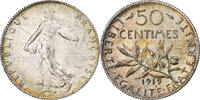 France 50 Centimes Semeuse, Paris, Silver, KM:854 -