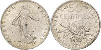 France 50 Centimes Semeuse, Paris, Silver, KM:854 -
