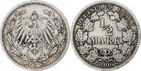 GERMANY - EMPIRE 1/2 Mark Stuttgart, Silver, KM:17 -