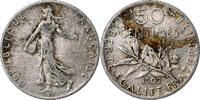 France 50 Centimes Semeuse, Paris, Silver, Gadoury:420, Le -