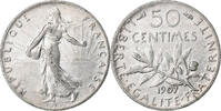 France 50 Centimes Semeuse, Paris, Silver, Gadoury:420, Le -