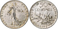 France 50 Centimes Semeuse, Silver, Gadoury:420, KM:854 -