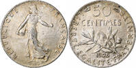 France 50 Centimes Semeuse, Silver, Gadoury:420, KM:854 -
