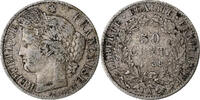 France 50 Centimes Cérès, Paris, Silver, KM:834.1 -