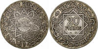 Morocco 20 Francs Mohammed V, Paris, Silver, KM:39 -