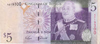Tonga 5 Pa'anga Banknote, KM:39 -