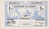 New Caledonia 1 Franc Banknote, 1943-03-29, KM:55a -