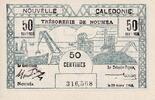 New Caledonia 50 Centimes Banknote, 1943-03-29, KM:54 -