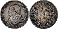 ITALIAN STATES Lira PAPAL STATES, Pius IX, Rome, Silver -
