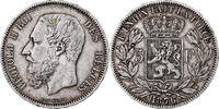Belgium 5 Francs, 5 Frank Leopold II, Silver, KM:24 -