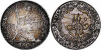 FRENCH INDO-CHINA 10 Cents Paris, Silver, KM:9 -