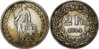 Switzerland 2 Francs Bern, Silver, KM:21 -