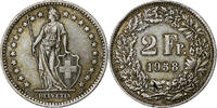 Switzerland 2 Francs Bern, Silver, KM:21 -