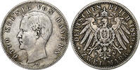 German States 2 Mark BAVARIA, Otto, Munich, Silver, KM:913 -