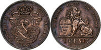Belgium Centime Leopold II, Copper, KM:33.1 -