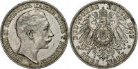 German States 3 Mark PRUSSIA, Wilhelm II, Berlin, Silver -