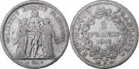 France 5 Francs Hercule, Lyon, Silver, KM:756.3 -