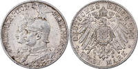 German States 2 Mark PRUSSIA, Wilhelm II, Berlin, Silver -