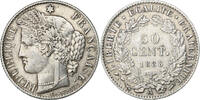 France 50 Centimes Cérès, Paris, Silver, KM:834.1 -