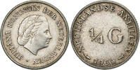 Netherlands Antilles 1/10 Gulden Juliana, Utrecht, Silver -