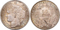 France 50 Centimes Cérès, Paris, Silver, KM:834.1 -