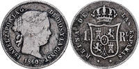 Spain Real 1860 Madrid Isabel II, Madrid, Silver, KM:606.2 S+ 10.25 &pound;  +  4.23 &pound; shipping