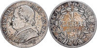 Vatican Lira 1866 R PAPAL STATES, Pius IX, Rome, Silver, KM:1378 S+ 15.38 &pound;  +  4.23 &pound; shipping