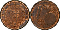 Portugal Euro Cent Lisbon, error cud coin, Copper Plated -
