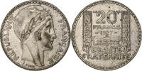 France 20 Francs Turin, Paris, Silver, Gadoury:852, KM:879 -