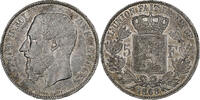 Belgium 5 Francs, 5 Frank Leopold II, Silver, KM:24 -