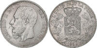 Belgium 5 Francs, 5 Frank Leopold II, Silver, KM:24 -