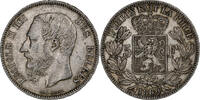 Belgium 5 Francs, 5 Frank Leopold II, Silver, KM:24 -