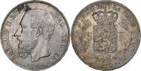 Belgium 5 Francs, 5 Frank Leopold II, Silver, KM:24 -
