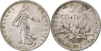 France 50 Centimes Semeuse, Paris, Silver, Gadoury:420 -
