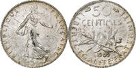 France 50 Centimes Semeuse, Paris, Silver, Gadoury:420 -