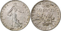 France 50 Centimes Semeuse, Paris, Silver, Gadoury:420 -