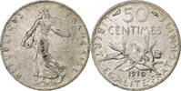 France 50 Centimes Semeuse, Paris, Silver, Gadoury:420 -