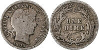 United States Dime Barber Dime, Philadelphia, Silver, KM:113 -