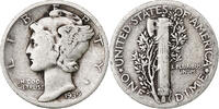United States Dime Mercury Dime, Philadelphia, Silver, KM:140 -