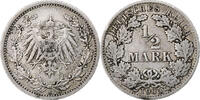 GERMANY - EMPIRE 1/2 Mark Berlin, Silver, KM:17 -