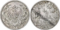 GERMANY - EMPIRE 1/2 Mark Stuttgart, Silver, KM:17 -