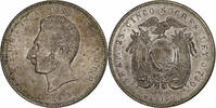 Ecuador 5 Sucres, Cinco Mexico City, Silver, KM:79 -