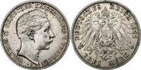 German States 3 Mark PRUSSIA, Wilhelm II, Berlin, Silver -