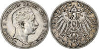 German States 2 Mark PRUSSIA, Wilhelm II, Berlin, Silver -