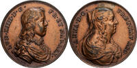 France Medal Louis XIV et Anne d'Autriche, Bronze, Warin, Restrike -
